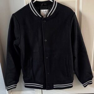 Old Navy Kids Black Varsity Jacket - Size XL (14-16) - Never worn